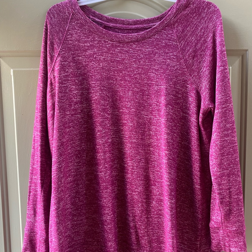 Women’s lightweight sweatshirt. Dark pink in color. Size S fits like a M